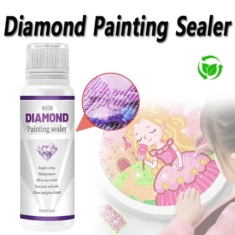 120 ml Klebstoffe und Versiegelungen, Diamant-Malerei-Versiegelungsgerät, Puzzle, Kunstkleber, permanenter Halt- und Glanzeffekt-Versiegeler, Diamant-Malerei-Puzzle