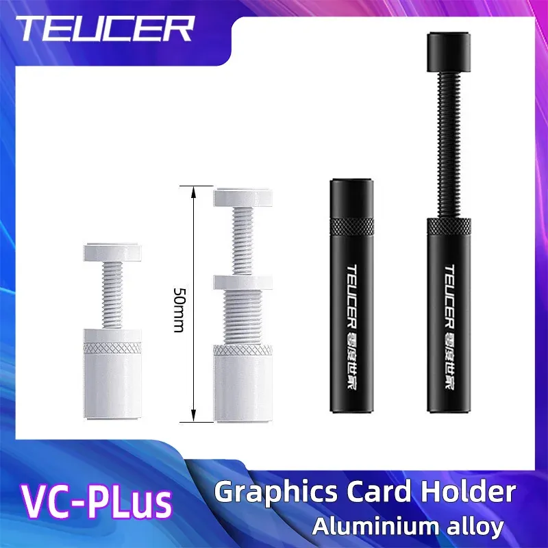 TEUCER Grafikkarte GPU Halter Verstellbare Teleskop Drehschraube Magnetische Anti-Rutsch-Unterstützung Vertikale GPU Grafikkarte Halterung