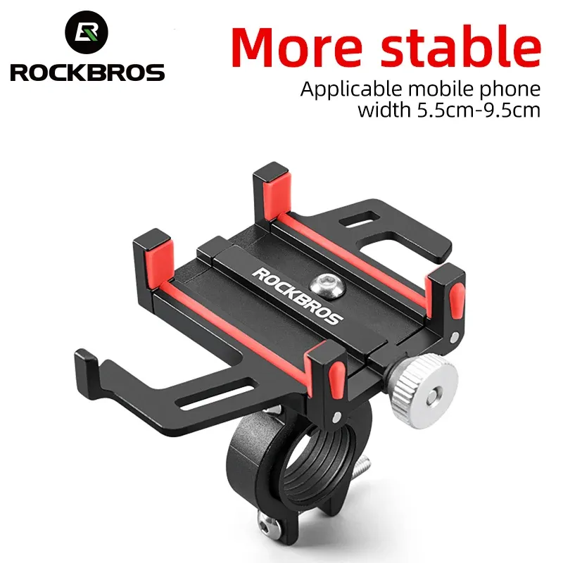ROCKBROS Fahrrad-Telefonhalter, Aluminiumlegierung, Fahrradständer, verstellbar, 360-Grad-Drehung, Fahrrad-Telefonhalterung, Motorrad-Fahrradzubehör
