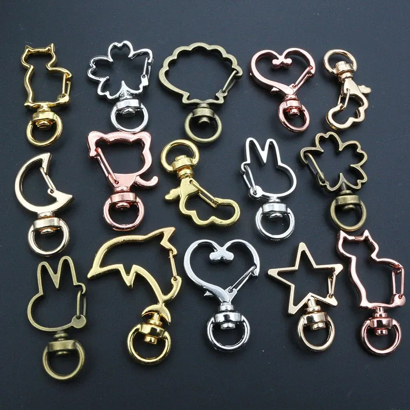 10 stücke Katze Herz Snap Haken Trigger Clips Schnallen Für Schlüsselbund Karabinerverschluss Haken Schlüssel Ring Schmuck Liefert