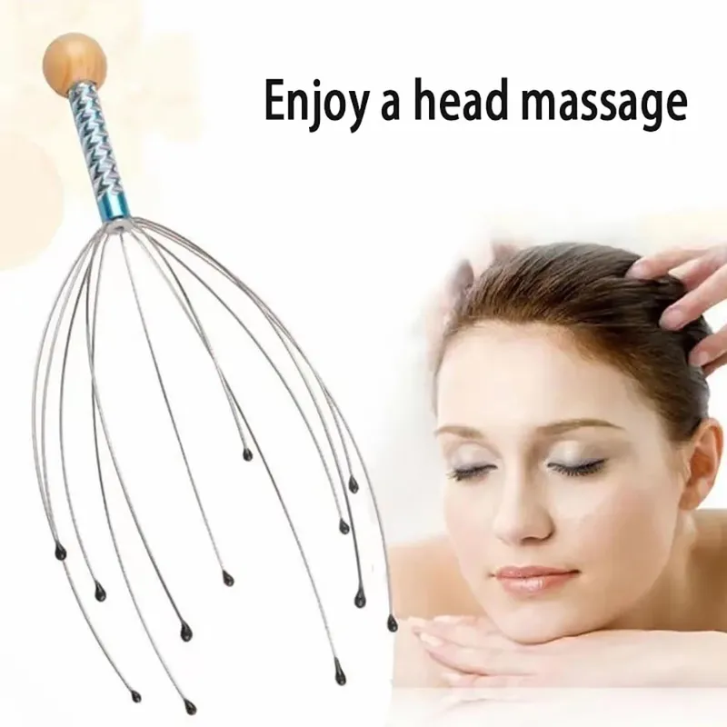 1Pc/2Pcs Handheld Kopf Massage Edelstahl Gravierte Kopf Massage Massage Klaue Kopfhaut Scratcher Juckreiz Reliever Seele extractor