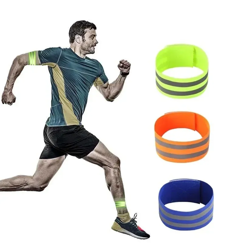 2 Stück Reflektierende Armbänder für Handgelenk, Knöchel und Bein, LED-Reflektor-Armband, Sicherheitslichtband für Nachtfahrten, LED-Armband