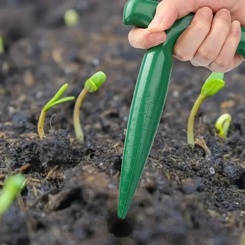1 Stück Handlicher Garten-Lochstanzer mit klarer Skala, leichtes Pflanzwerkzeug, Sämaspender zum Graben von Löchern