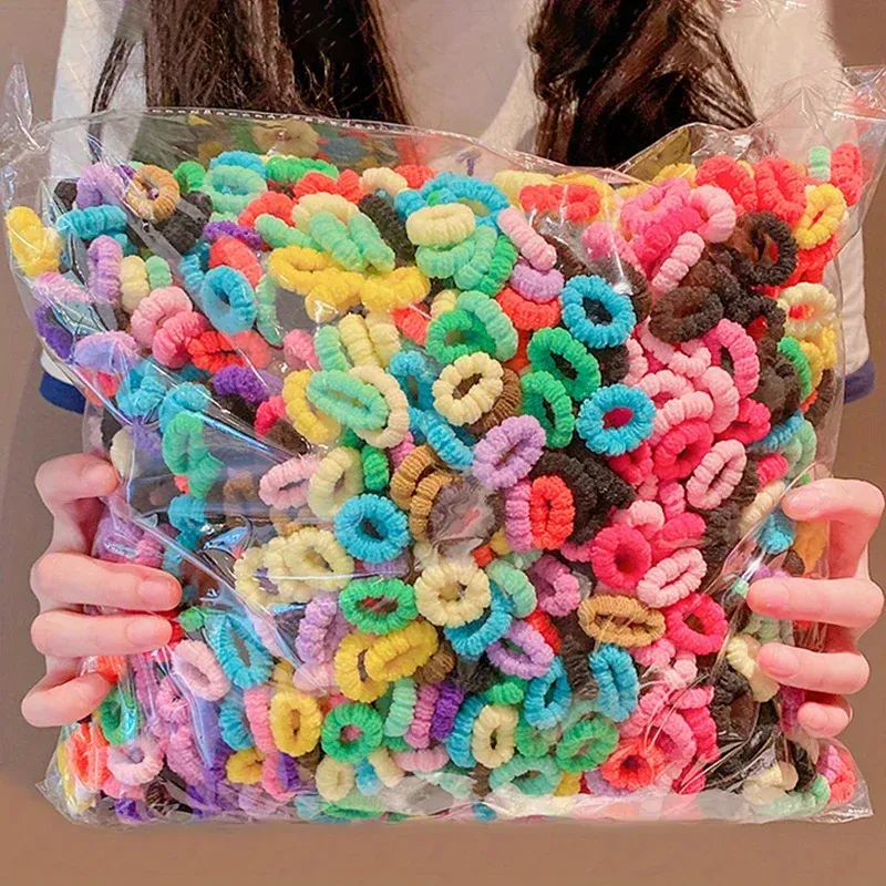 100 Stück Mädchen elastische süße Gummi-Haarbänder Kinder schöne Haargummis Kinder Pferdeschwanzhalter Haarschmuck Wahl für Geschenke
