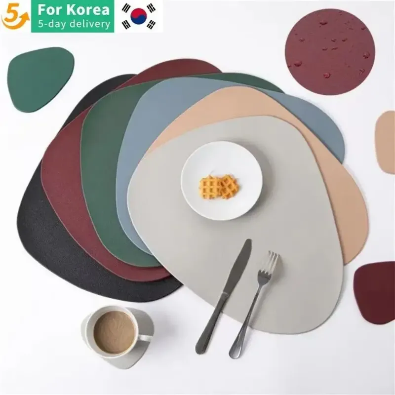 Nordisches Geschirr Pad Tischset Tisch matte Pu Leder Wärme isolierung rutsch feste einfache Tischs ets Disc Coaster Tischset
