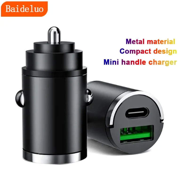 Mini 100 W PD QC Pull Ring Schnelle Lade Auto Ladegerät USB C Auto Telefon Ladegerät Adapter Für iPhone 13 12 Xiaomi Samsung Huawei
