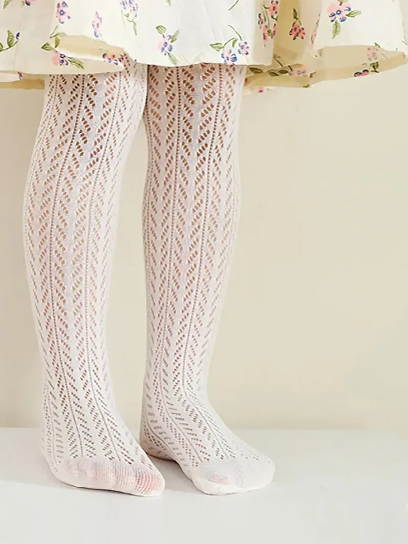 Sommer Mesh Dünne Baumwolle Netting Strumpf Nette Vintage Koreanische Weiße Fishnet Lolita Strumpfhosen Strumpfhosen für Kinder Baby Mädchen Kinder