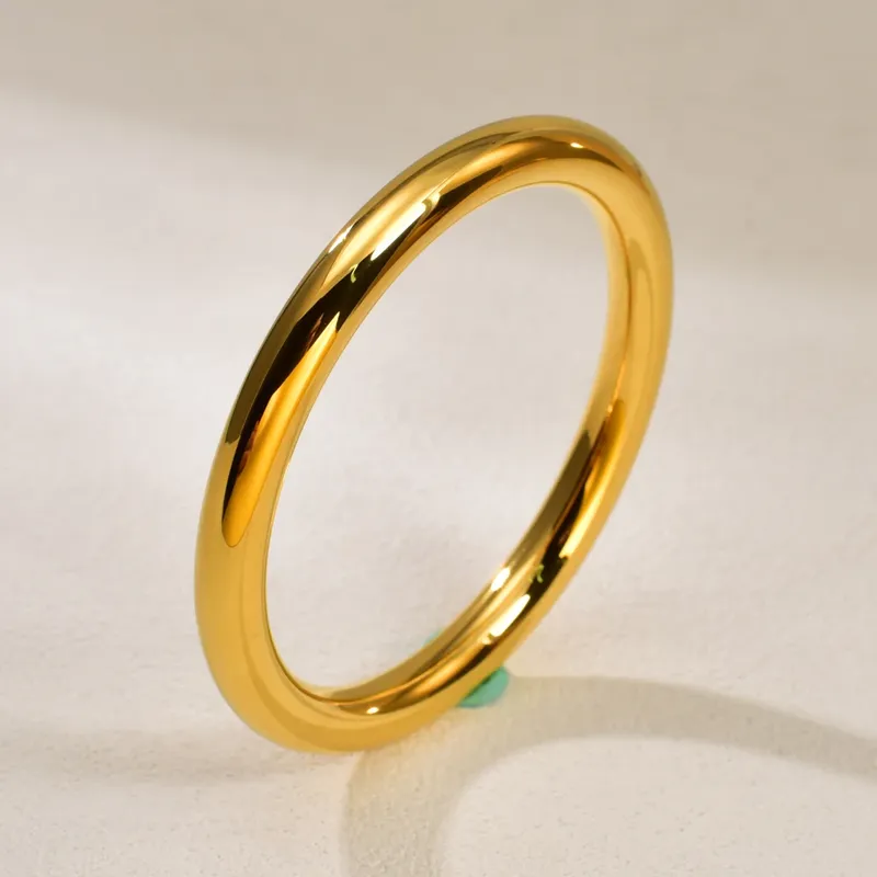 C29 Schlichtes und modisches traditionelles schlichtes Ringarmband, 18 Karat vergoldeter Schmuck, Damen-Ins-Edelstahl-Hohlarmband