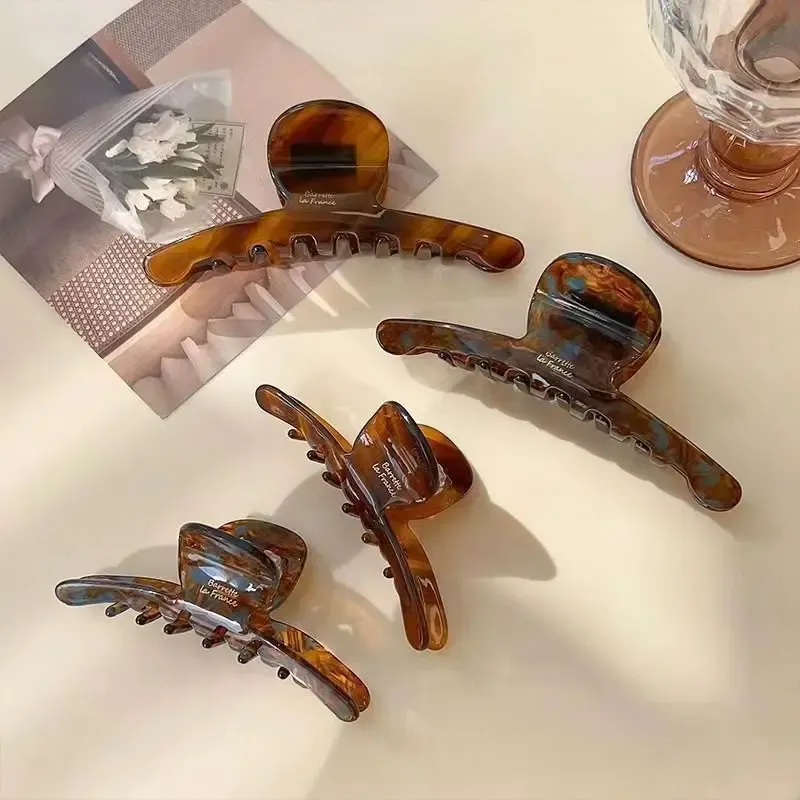 1/2 Stück Elegante Haarspange, Damen-Rückseite des Kopfes, Ins-Hai-Clip, 2024 neue Clip-Kopfbedeckung, High-End-Gefühl, Essig-Griff-Clip