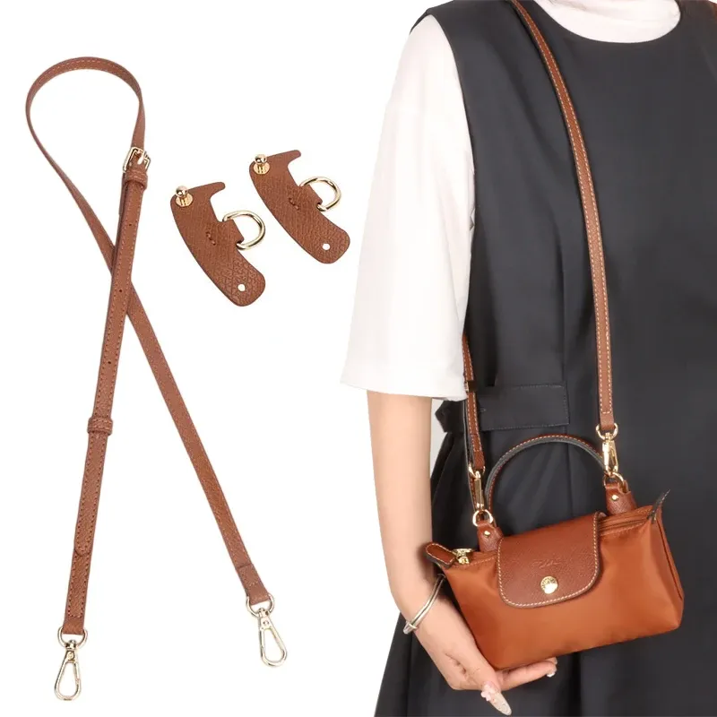 1Set Taschengurt für Longchamp Mini Punch-Free Echtleder Schultergurt Set Transformation Crossbody Strap Bag Zubehör