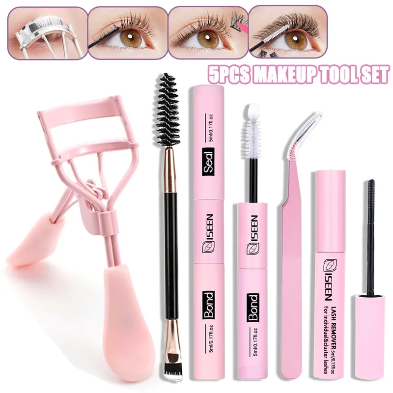Lash Bond And Seal 10 ml DIY Wimpernverlängerung und Wimpernkleberentferner 5 ml Kit Langlebig mit Pinzette Wimpernzange Make-up-Tool
