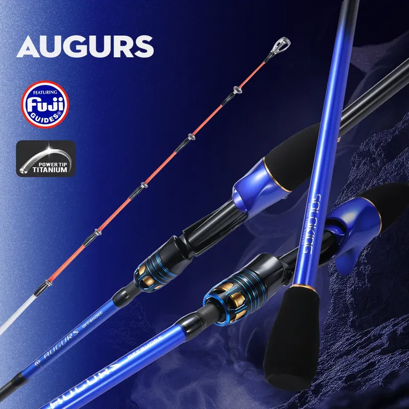 SOLOKING AUGURS Jigging-Rute für Oktopus, Tintenfisch-Angelrute, Tianspitze mit Fuji-O-Ring, Tintenfisch, leicht, 1,55 m/1,75 m