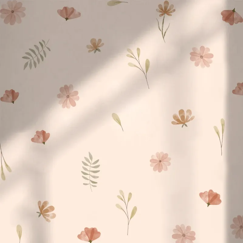 Boho-Stil, Blumen, Blätter, Aquarell, Wandaufkleber, Kinderzimmer, Vinyl-Wandkunst, Aufkleber für Wohnzimmer, Schlafzimmer, Kinderzimmer, Heimdekoration