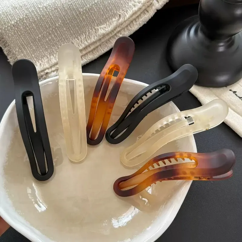 Acryl Matte Entenschnabel-Haarspange Vintage Elegante Mädchen Pferdeschwanz-Klammer Koreanisch Schlicht Mattierte Kopfbedeckung Damen Haarstyling-Accessoires