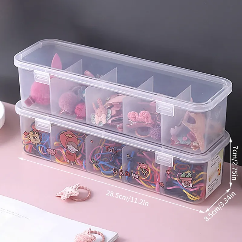1pc Kunststoff Haar Zubehör Schmuck Sortierung Box Fünf Fach Lagerung Box Desktop Verschiedenen Artikel Daten Kabel Lagerung