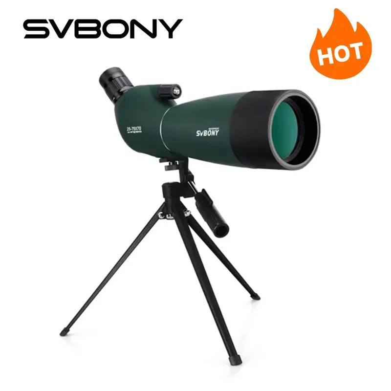 SVBONY 25-75x70 Teleskop Spektiv Leistungsstarker Zoom Monokular FMC BAK4 Wasserdicht für Vogelbeobachtung Zielschießen