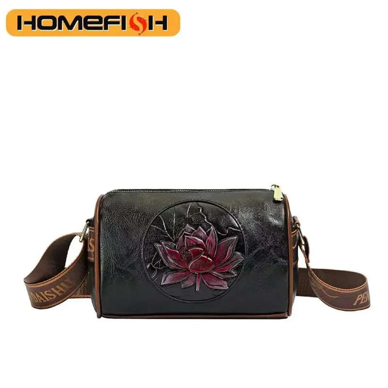 HOMEFISH Lässige Handtasche aus weichem Leder, Schulter- und Umhängetasche für Damen, neue modische bedruckte Damen-Messenger-Tasche, Sac A Main