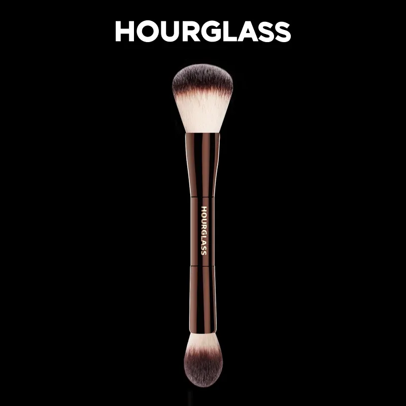 Sanduhr-Make-up-Pinsel – Nr. 17 Lighting Edit-Pinsel, weiches Faserhaar, Doppelkopf, Highlight, modisches Design, einseitiger Pinsel