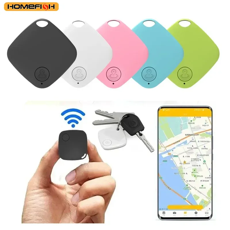 HOMEFISH Mini Bluetooth 5.0 Tracker Anti-Verlust-Gerät Runder Ortungsfinder für Haustiere, Kinder, Taschen und Geldbörsen