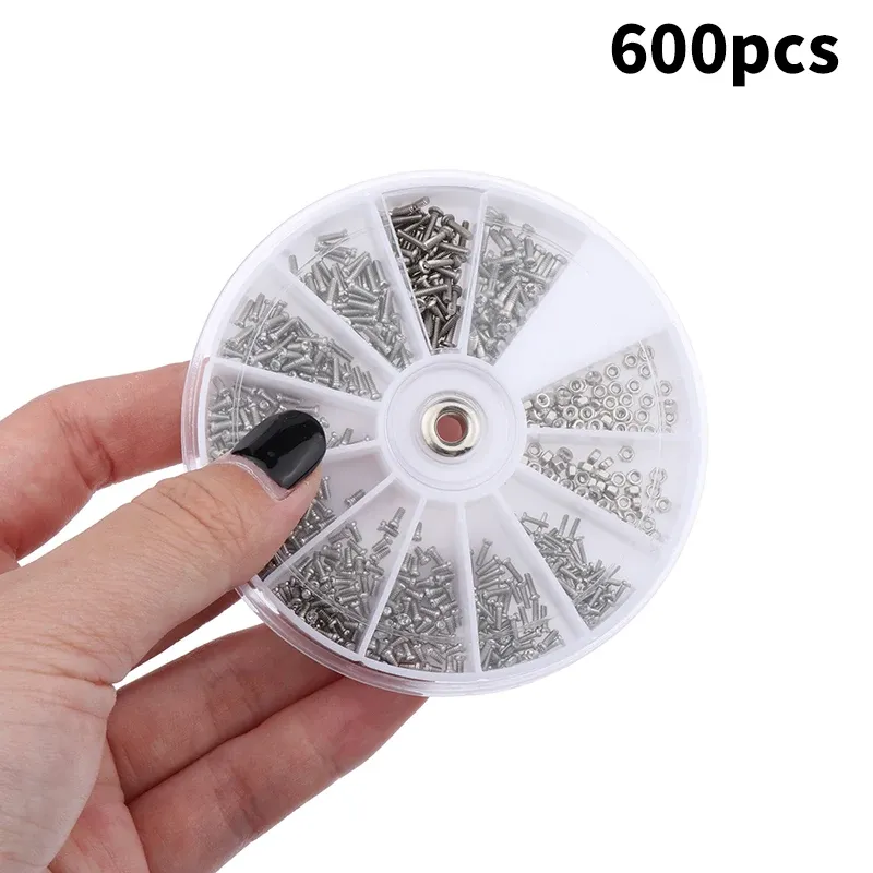 600 teile/satz Universal Micro Gläser Sonnenbrille Uhr Brillen Schrauben Muttern Schraubendreher Reparatur Teile Kits Werkzeug Box