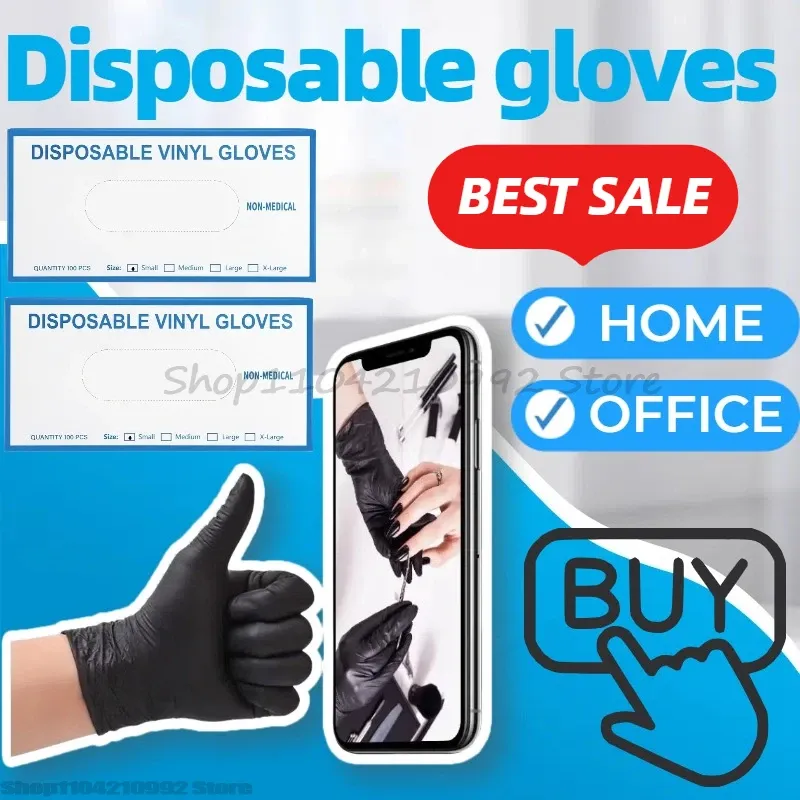 Schwarz S/M/L/XL Latexhandschuhe PVC-Handschuhe Einweg-Nitrilhandschuhe Hausarbeit Reinigung Auto Industrie Gartenarbeit Kochutensilien