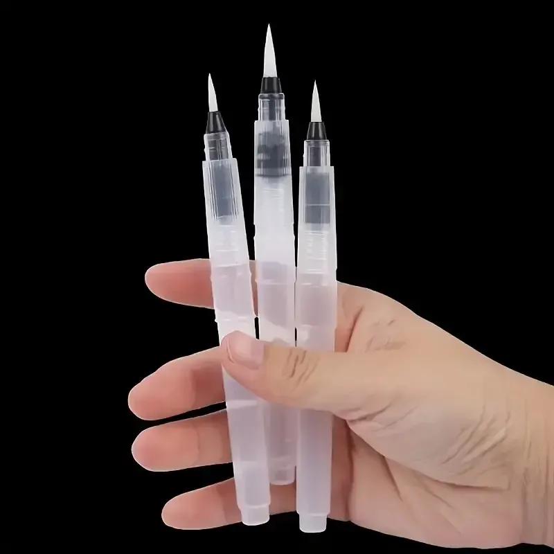 3 Stück nachfüllbare Wasserpinsel – feine Spitze für Aquarell, Schriftzug und Kalligraphie |   Tragbares Kunstzubehör für die Reise