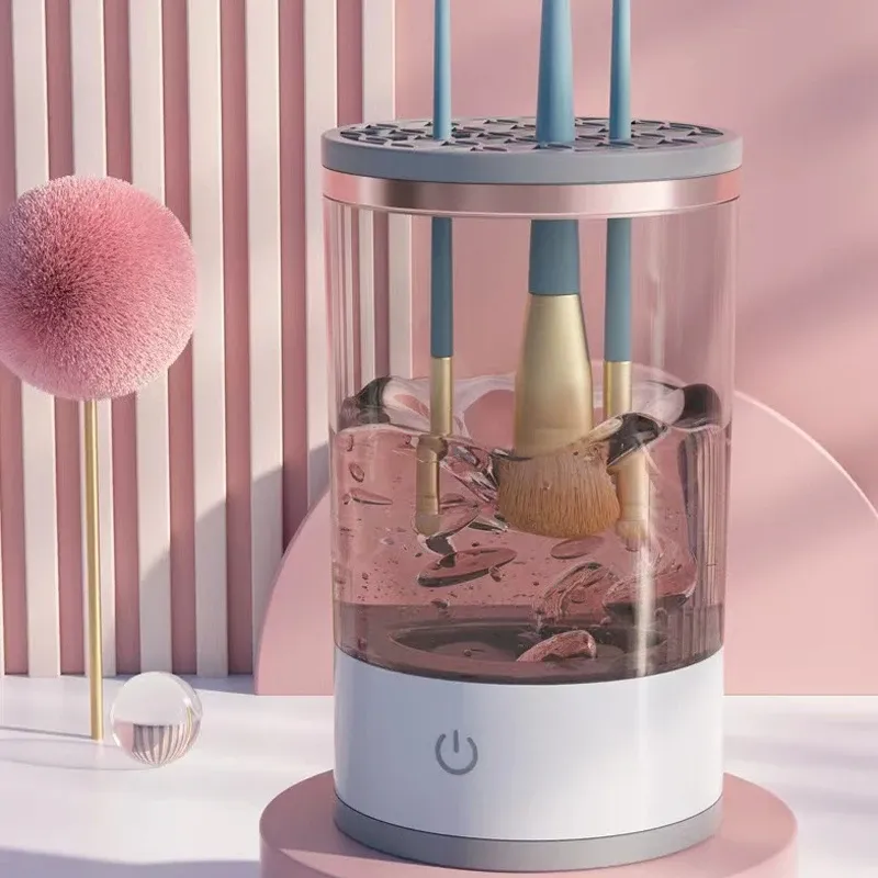 Der Make-up-Pinselreiniger ist ein automatischer rotierender Pinselreiniger für die Tiefenreinigung. Ein-Klick-Bedienung ist für alle Make-ups geeignet