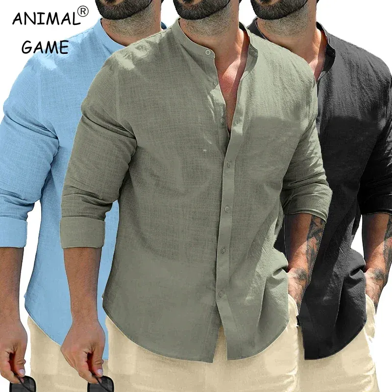 Herbst Herren Langarm Shirts Baumwolle Business Shirts Männer Atmungsaktive Einfarbig Streetwear Taste Shirts für Männer Weißes Hemd