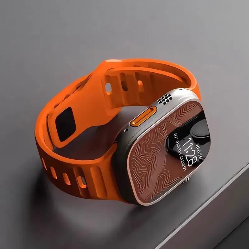 Silikon Sport armband für Apple Uhren armband 49mm 45mm 44mm 42mm 40mm 41mm 38 Correa Armband iwatch Serie 9 8 7 6 5 4 3 se ultra