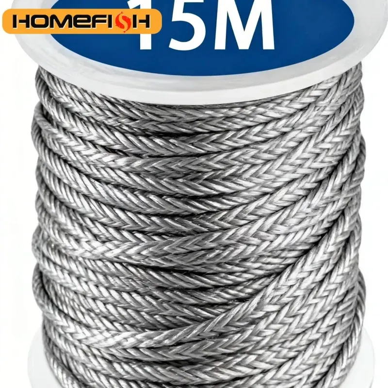 15 m Edelstahl-Kabelseil-Sets, robust, für den Garten, Draht, Balkon, Geländer, Bauernhof, Zaun, Zelt, Rolle 304, PVC-beschichtet