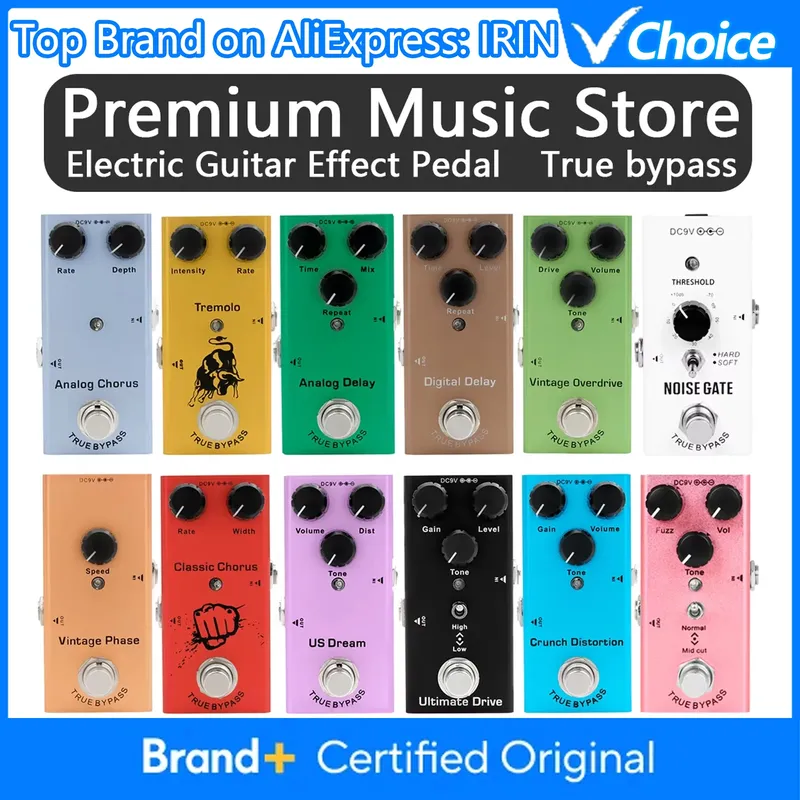 E-Gitarren-Effektpedal Vintage Overdrive/Distortion Crunch/Distortion/US Dream/Classic Chorus/Vintage Phase/Digital Delay