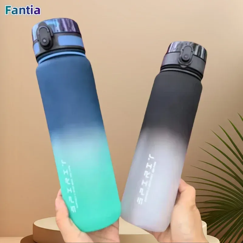 500ML/1000ML Große Kapazität Sport Wasser Flasche Motivation Auslaufsicher Tragbare Wiederverwendbare Kunststoff Tassen Outdoor Reise gym Krüge