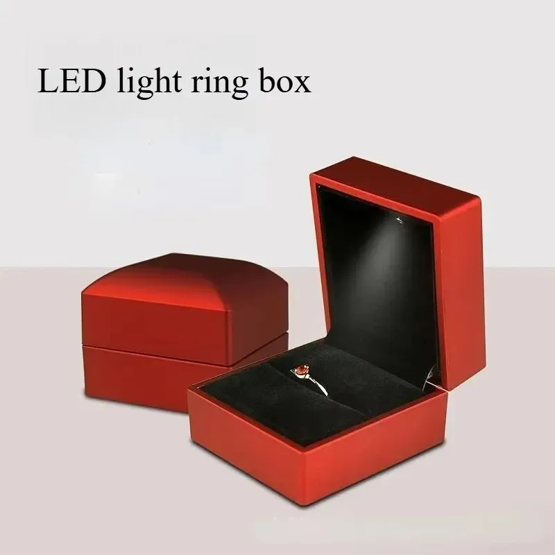 Großhandel LED-Ringbox, Schmuckschatulle für Eheringe, Verlobungsring, Geschenkbox, Verpackung, Showboxen mit leichten Aufbewahrungsboxen