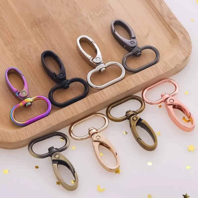 5 Stück drehbarer Karabinerverschluss für Gurt, Tasche, Metallschnallen, Gurtband, Gürtel, Karabinerhaken, Schlüsselanhänger, Karabiner, DIY-Zubehör