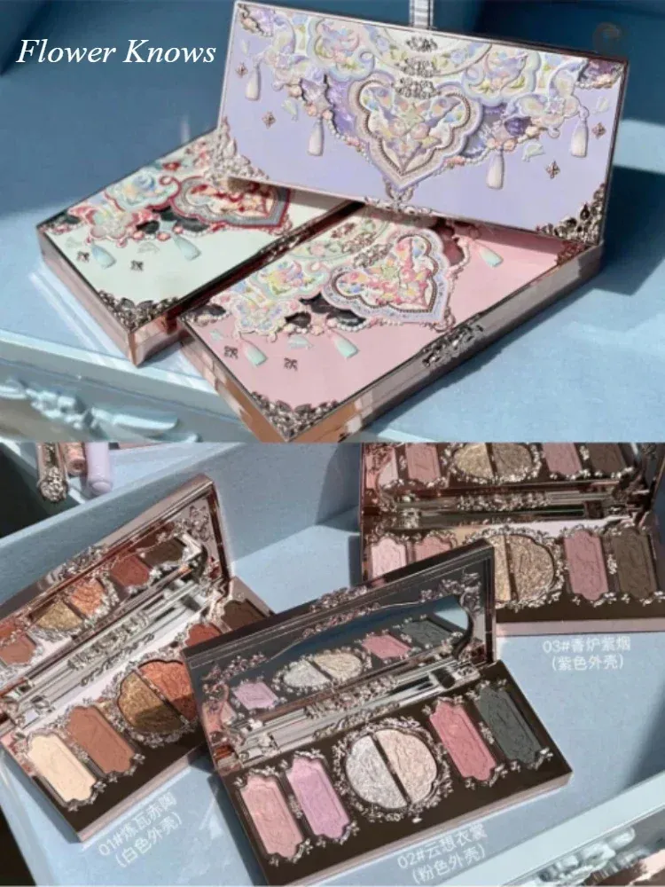 Flower Knows Butterfly Cloud Collar Collection 6-Farben-Lidschatten-Palette Matte Fine Shimmer Pearl Glitter Eye Face Palette