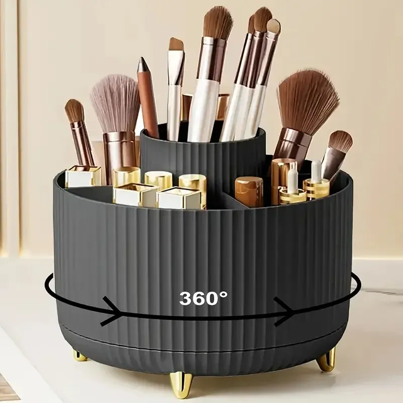 Make-up-Pinselhalter, Organizer, 5 Fächer, 360° °   Rotierende Make-up-Pinsel, Schreibtisch-Aufbewahrungsorganisatoren für Waschtisch, Schreibtisch, Badezimmer, Büro