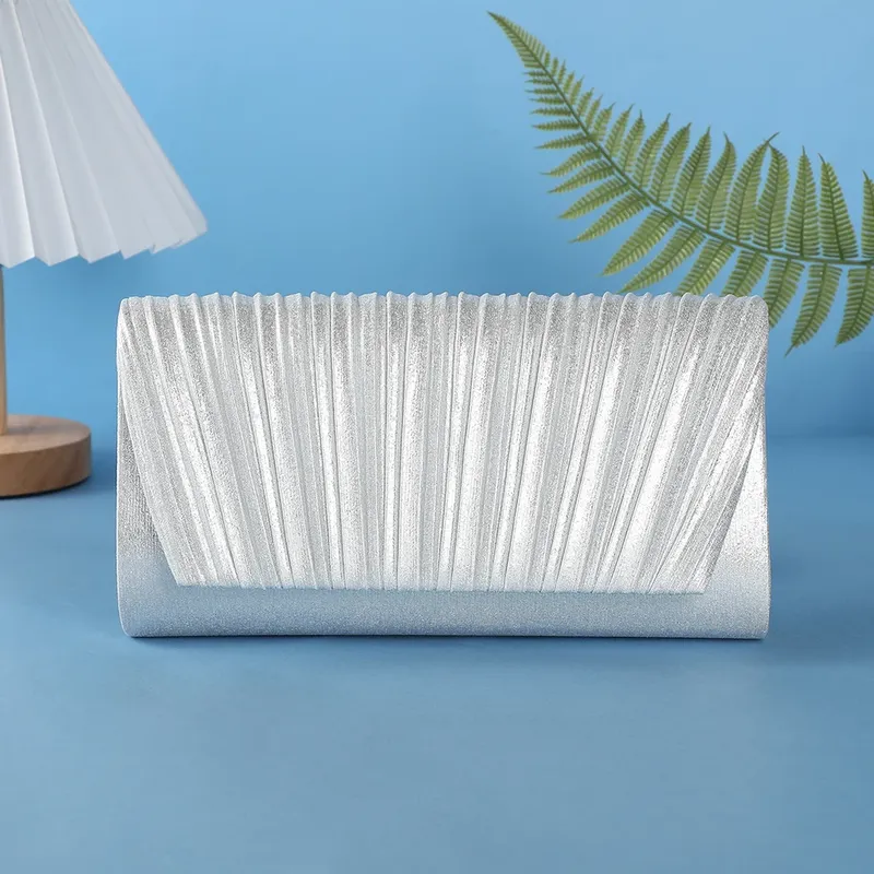 Europäische und amerikanische Mode, plissierte Abendkleid-Tasche, lässige und einfache Kette, einzelne Umhängetasche, elegante und stilvolle Damen