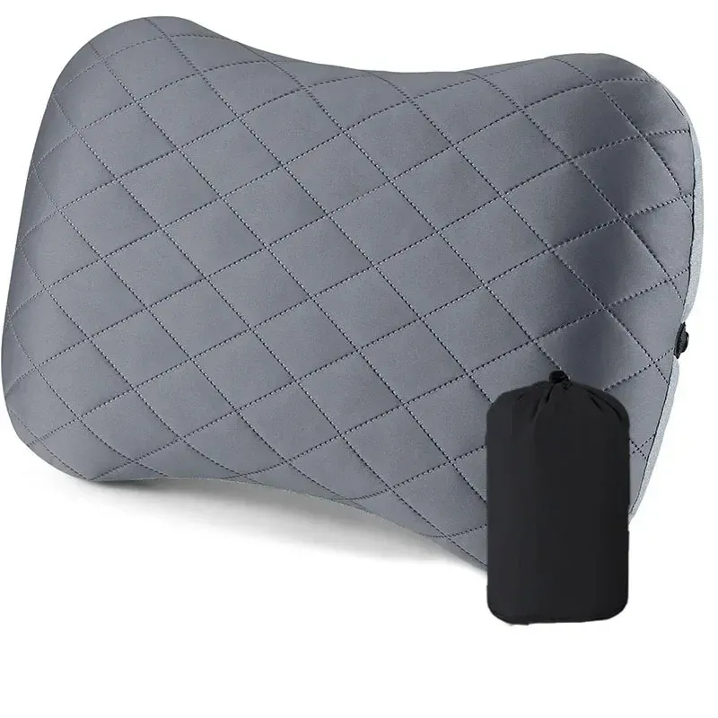 Ultraleichtes aufblasbares Camping-Reise kissen mit weich wasch barem Bezug-ergonomische Aufblas kissen für Nacken-und Lordos stütze
