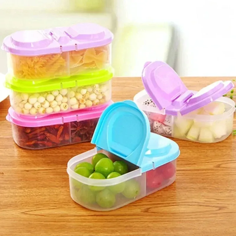1PC Gesunde Kunststoff Lebensmittel Behälter Tragbare Lunch Box Kapazität Camping Picknick Lebensmittel Obst Container Lagerung Box für Kinder Dinnerw