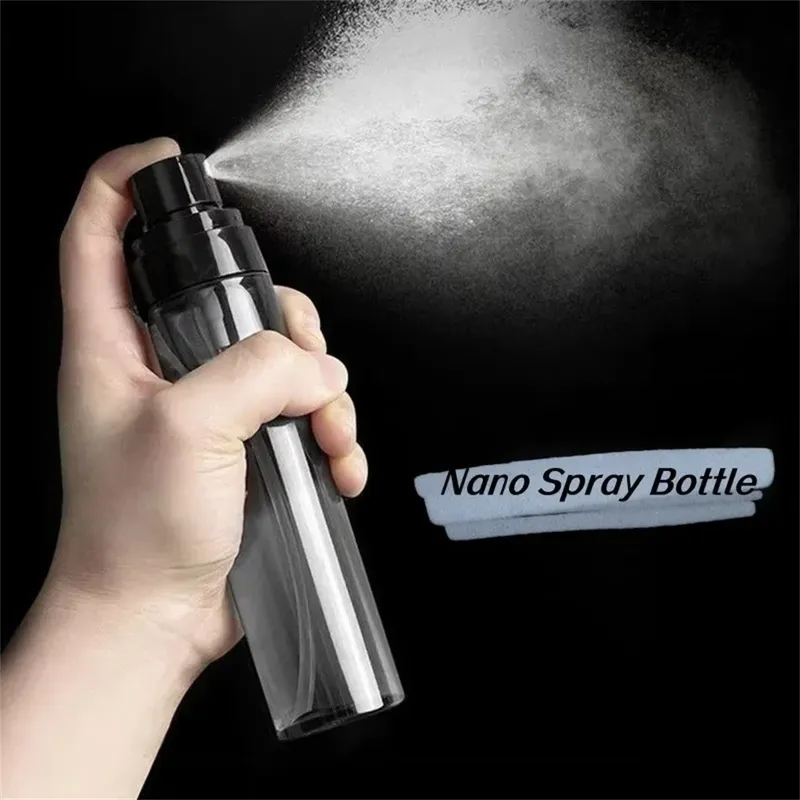 Ultrafeine Sprühflasche mit Nebel, nachfüllbar, Reisegröße für Hautpflege, Alkoholreinigung, Gesicht, tragbares Auslösesprayer, leere Flasche