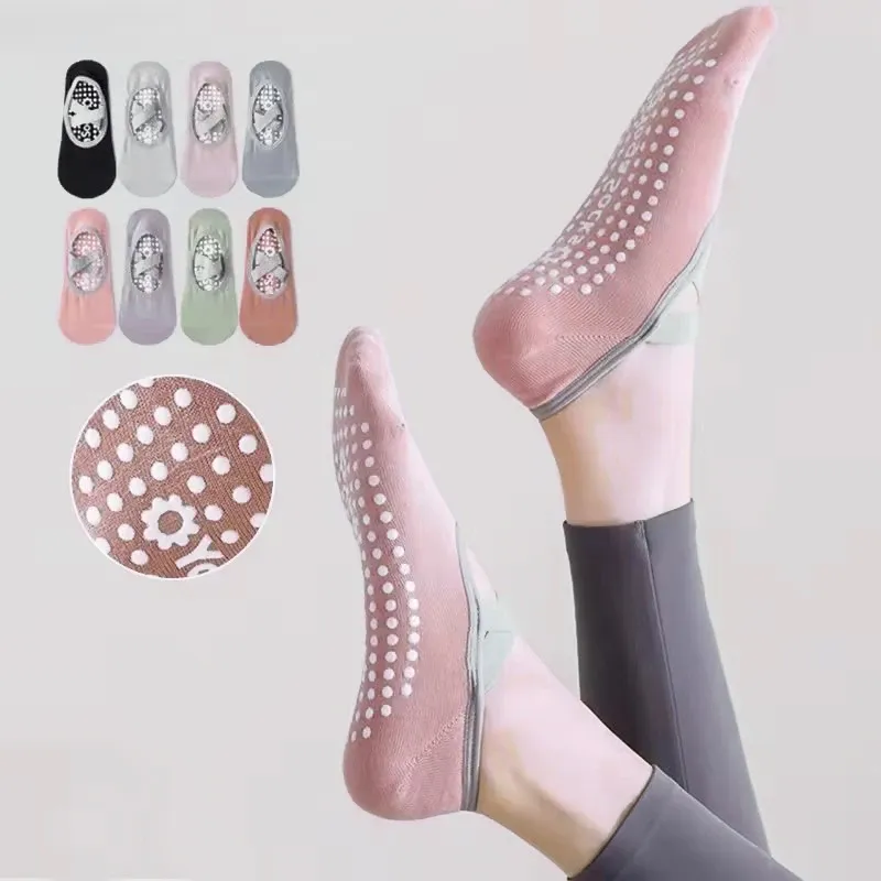Prati Yoga-Socken, rutschfeste Damensocken, Sport, Fitness, Silikon, atmungsaktiv, Handtuchboden, Yoga-Socken, Bandage, Tanz, Ballett, Socken