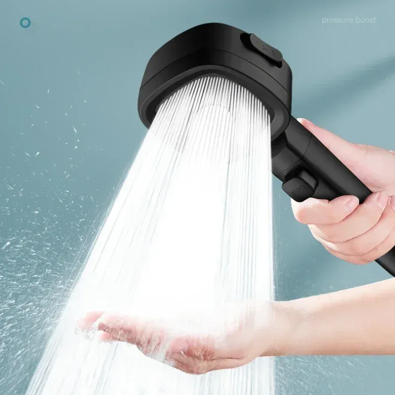 Hochdruck-Duschkopf mit 3 Modi Einstellbarer Wassersparender Ein-Tasten-Stopp Massagesprüher für Badezimmer