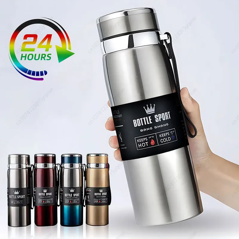 1000ml Thermal wasser flasche Thermoskanne Vakuum flasche Doppel Edelstahl Kaffee Tee isolierte Tasse auslaufs icher für Büro