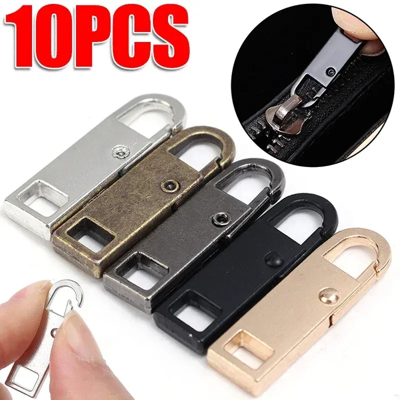 5/10PCS Metall Zipper Slider Puller Abnehmbare Instant Reparatur Kit DIY Nähen Ersatz Kleidung Gepäck Geldbörsen Universal Zipper