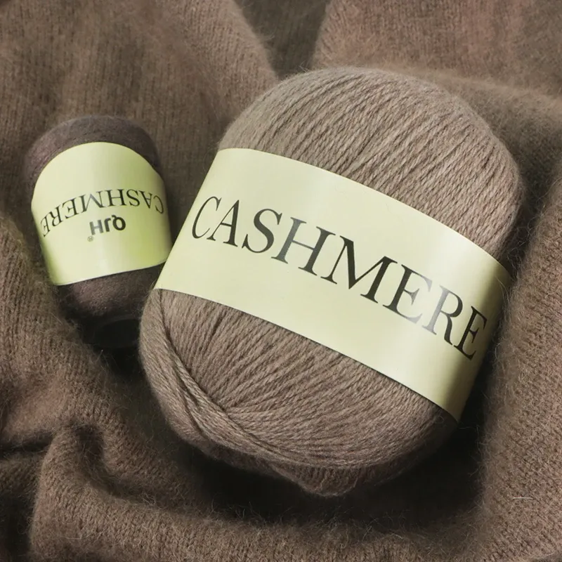 QJH 50+20g Kaschmirgarn zum Stricken, handgestrickt, hochwertige Kammgarnwolle für Strickjacke, Mütze, Pullover, mongolischer Kaschmirfaden