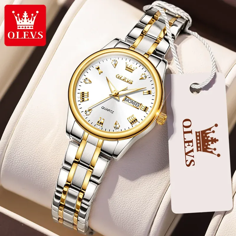 Olevs neue Mode Frauen Quarzuhr wasserdichte klassische Luxusmarke Damen uhr Edelstahl armband Uhren