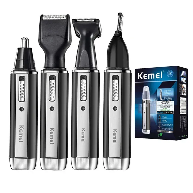 Kemei wiederaufladbarer elektrischer All-in-One-Haarschneider für Männer, Pflegeset, Bartschneider, Gesichts-Augenbrauenschneider, Nasen- und Ohrrasierer