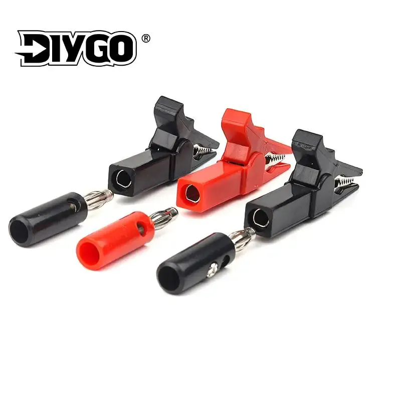 4 Teile/satz 55mm Krokodilklemme Bananenstecker Prüfspitzen mit 4mm Bananenstecker Kabelklemmen für elektrisches Testzubehör