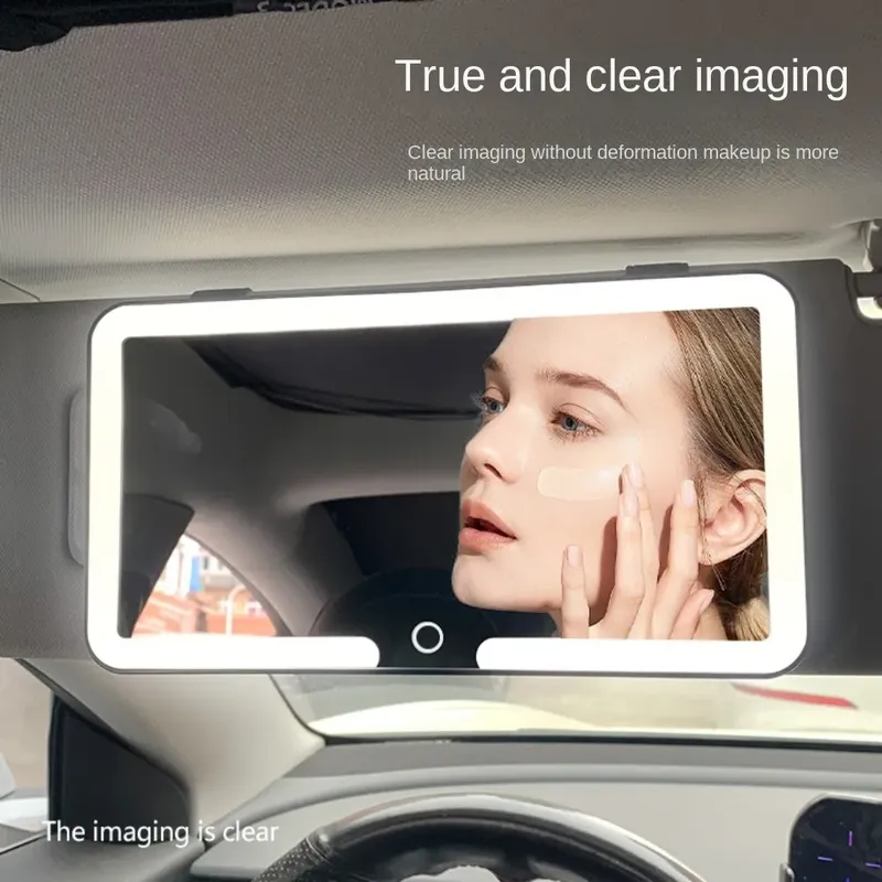 Auto Sonnenblende Make-Up Spiegel LED Touchscreen Einstellbare Helligkeit Umschaltbar Auto Innen Make-Up Spiegel Lade Eitelkeit Spiegel