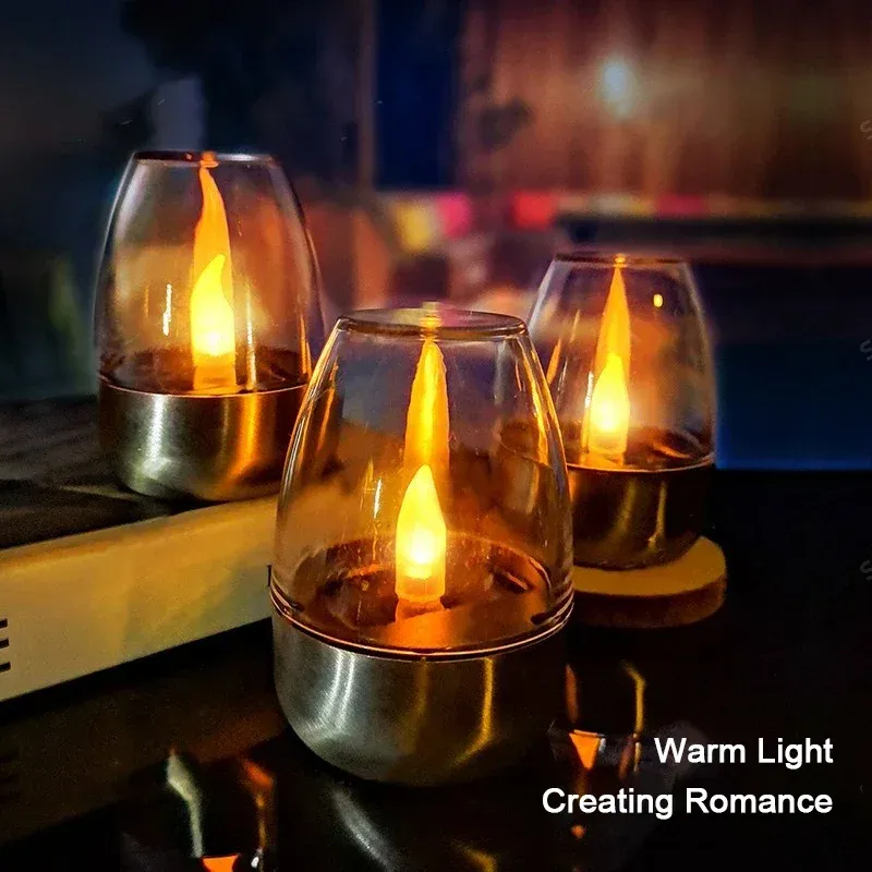 LED Solar Kerzen Licht Flammenlose Wiederaufladbare Nachtlicht Für Hochzeit Party Garten Decor Im Freien Wasserdichte Solar Kerzen Lampe